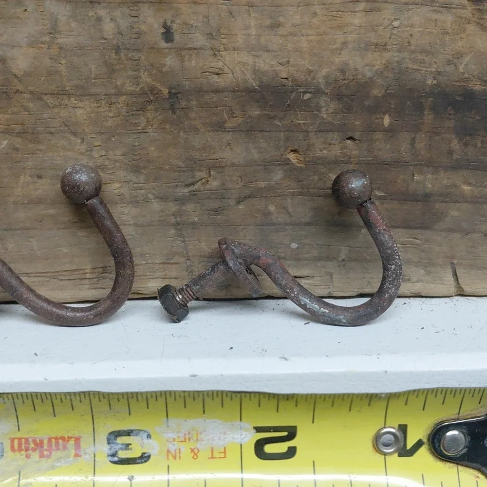 Vintage Rustic Metal Hooks Set Of 3